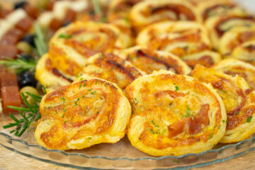 Palmiers Salgados com Queijo, Presunto e Salame