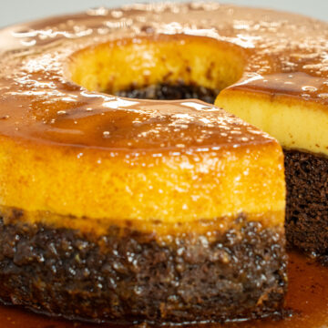 Bolo Pudim de Coco e Chocolate