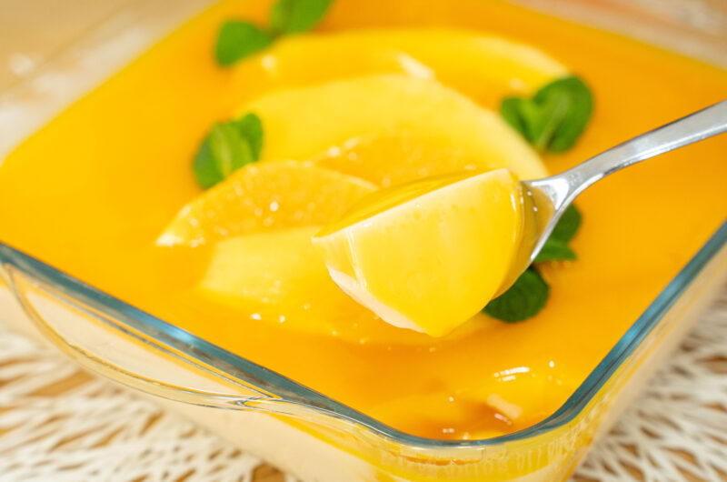 Sobremesa de Iogurte e Gelatina de Manga e Laranja